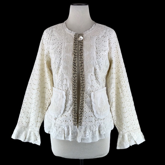 NWOT The Pyramid Collection Eyelet Lace Jacket NEW - Picture 2 of 14